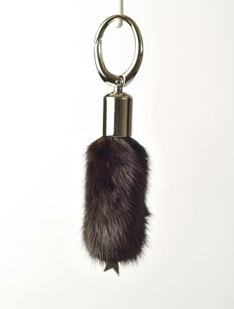 Key ring decorated with mink fur